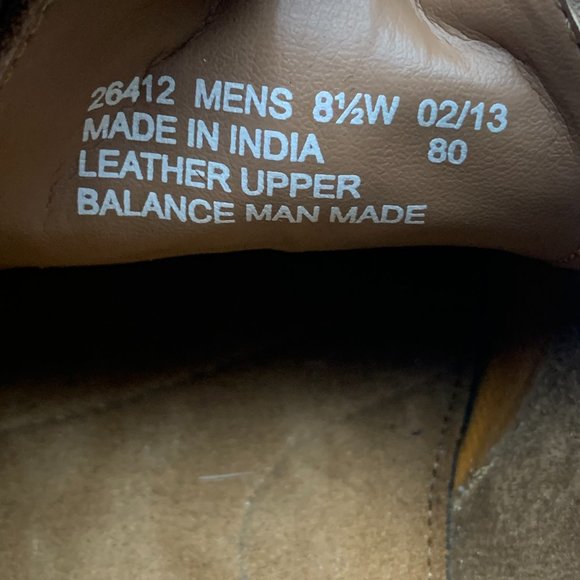 BOSTONIAN Pavillion Taupe Leather Burnish Wingtip Oxfords - Picture 4 of 10